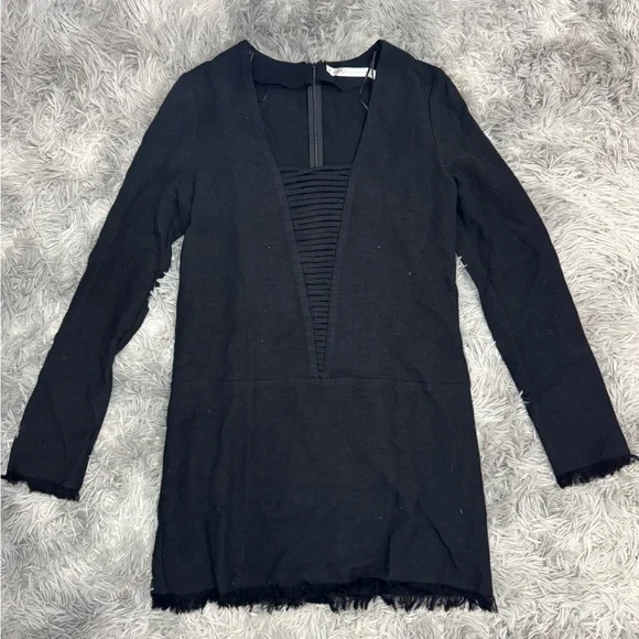 NWT Ministry of Style Lace Up Fray Midi Dress - Black Size 6 - Picture 1 of 6